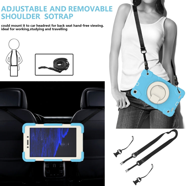 For Samsung Galaxy Tab A 8.0 2019 Silicone + PC Full Body Protection Tablet Case With Holder & Strap