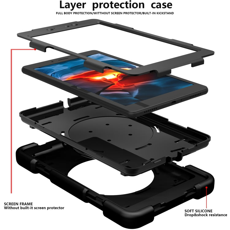 For Samsung Galaxy Tab A 8.0 2019 Silicone + PC Full Body Protection Tablet Case With Holder & Strap