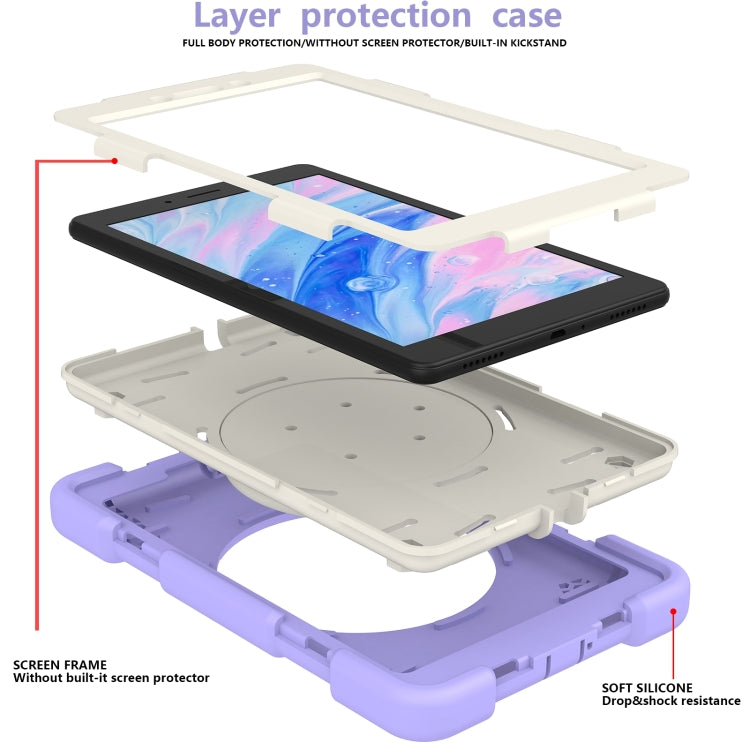 For Samsung Galaxy Tab A 8.0 2019 Silicone + PC Full Body Protection Tablet Case With Holder & Strap