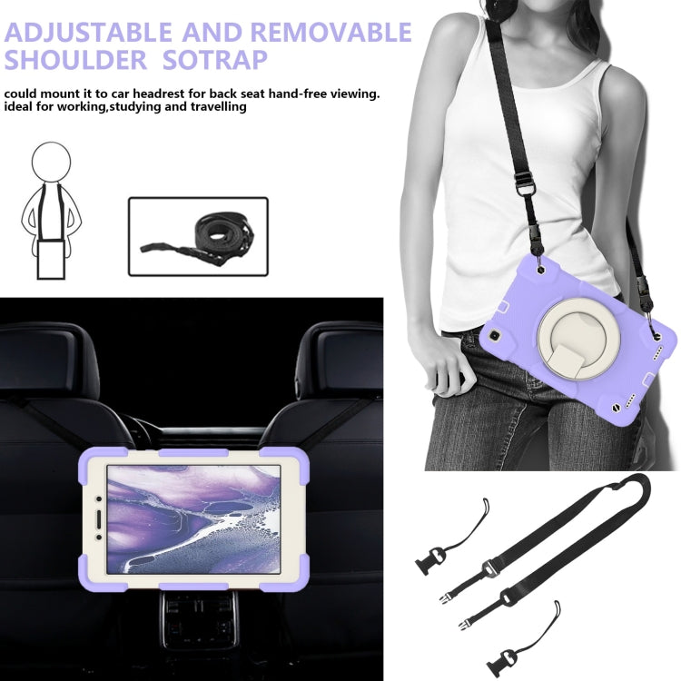 For Samsung Galaxy Tab A 8.0 2019 Silicone + PC Full Body Protection Tablet Case With Holder & Strap