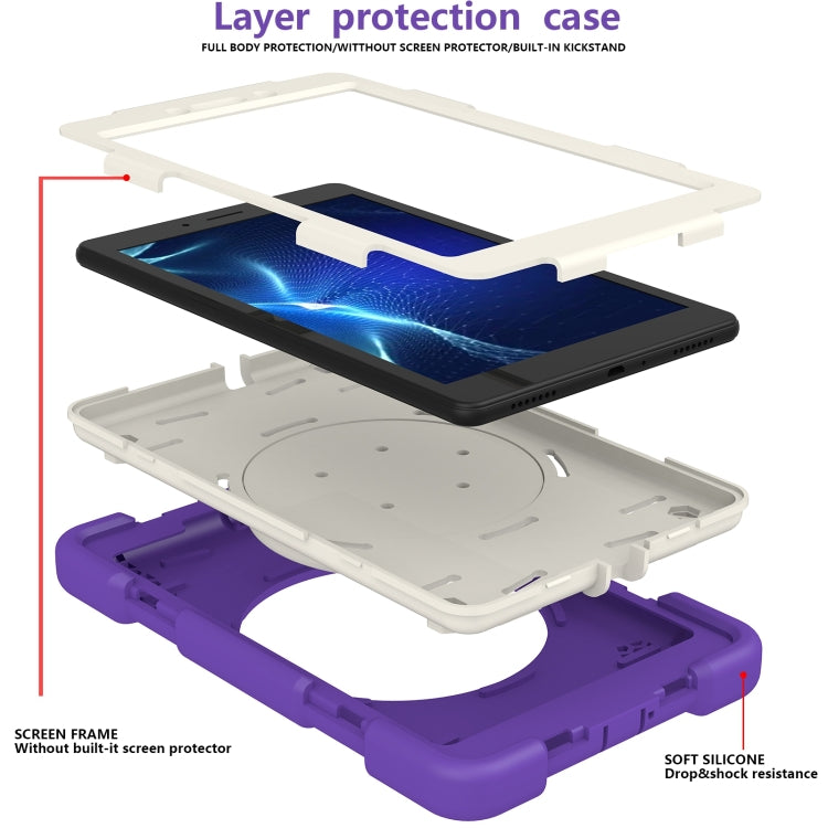 For Samsung Galaxy Tab A 8.0 2019 Silicone + PC Full Body Protection Tablet Case With Holder & Strap