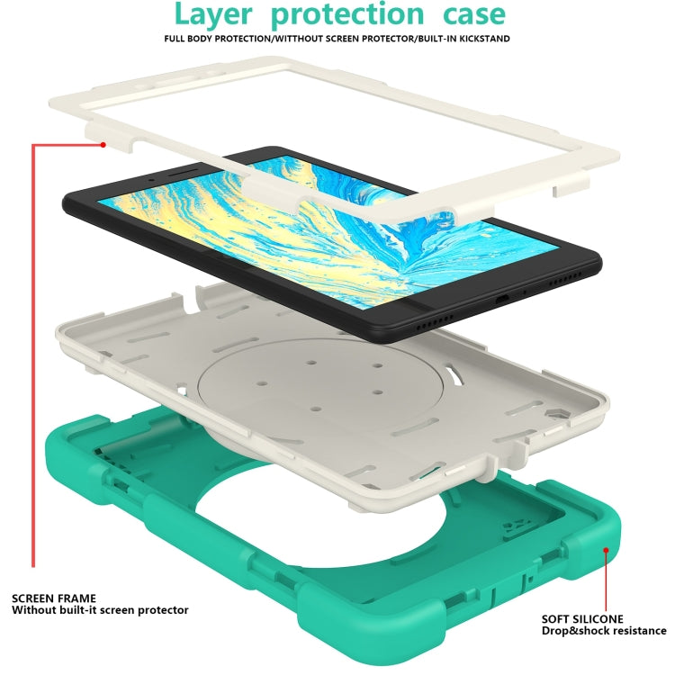 For Samsung Galaxy Tab A 8.0 2019 Silicone + PC Full Body Protection Tablet Case With Holder & Strap