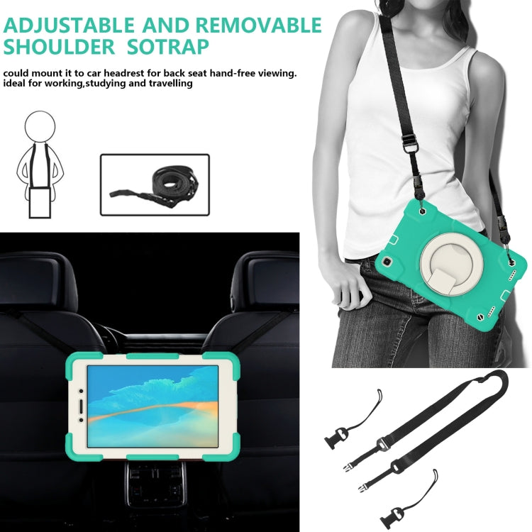 For Samsung Galaxy Tab A 8.0 2019 Silicone + PC Full Body Protection Tablet Case With Holder & Strap