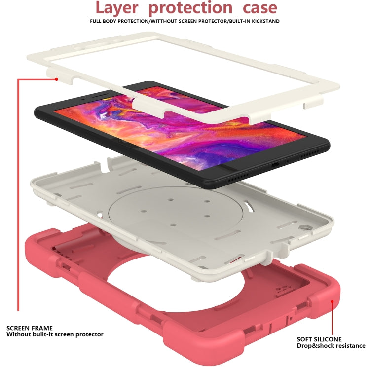 For Samsung Galaxy Tab A 8.0 2019 Silicone + PC Full Body Protection Tablet Case With Holder & Strap