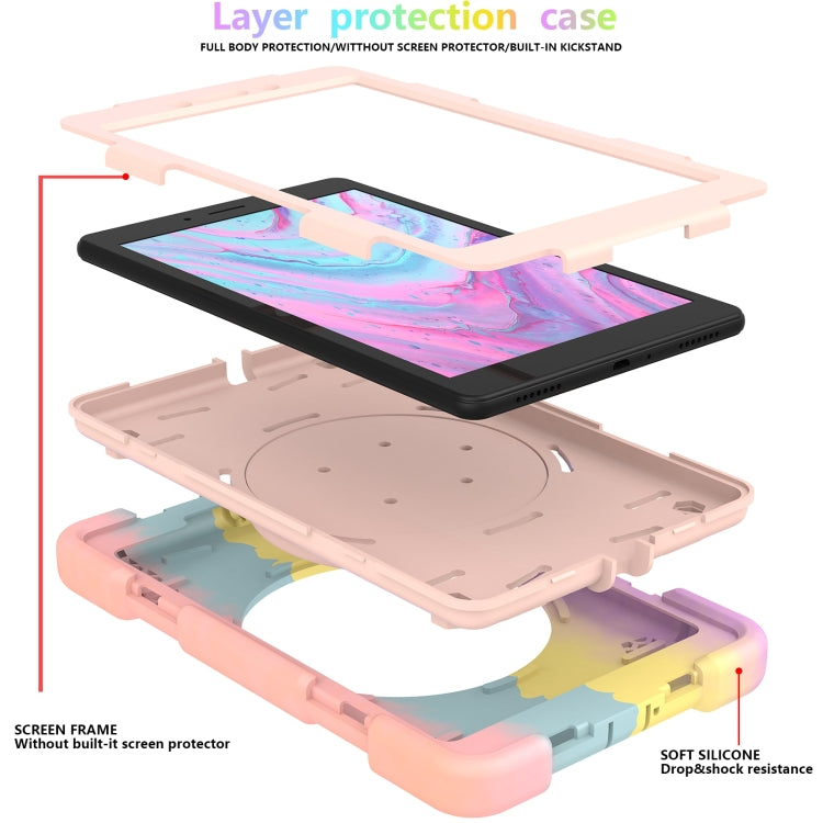 For Samsung Galaxy Tab A 8.0 2019 Silicone + PC Full Body Protection Tablet Case With Holder & Strap