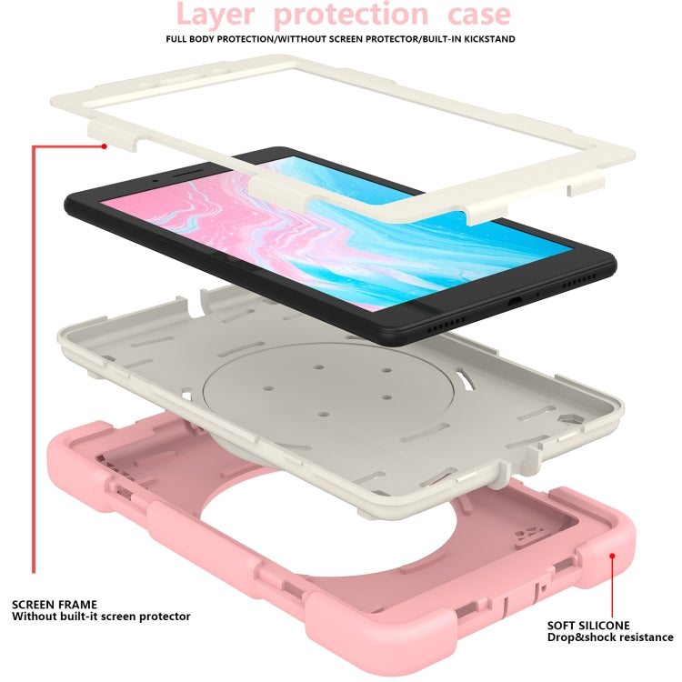 For Samsung Galaxy Tab A 8.0 2019 Silicone + PC Full Body Protection Tablet Case With Holder & Strap