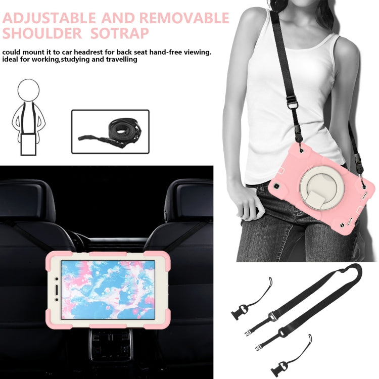 For Samsung Galaxy Tab A 8.0 2019 Silicone + PC Full Body Protection Tablet Case With Holder & Strap