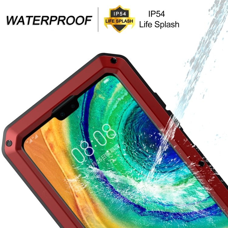 For Huawei Mate 30 Shockproof Waterproof Silicone + Metal Protective Case(Red)