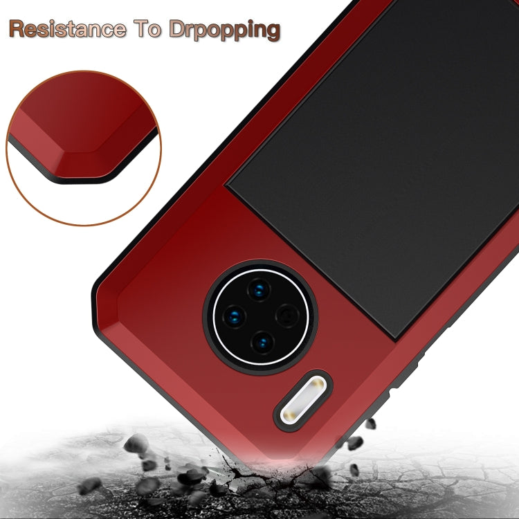For Huawei Mate 30 Shockproof Waterproof Silicone + Metal Protective Case(Red)