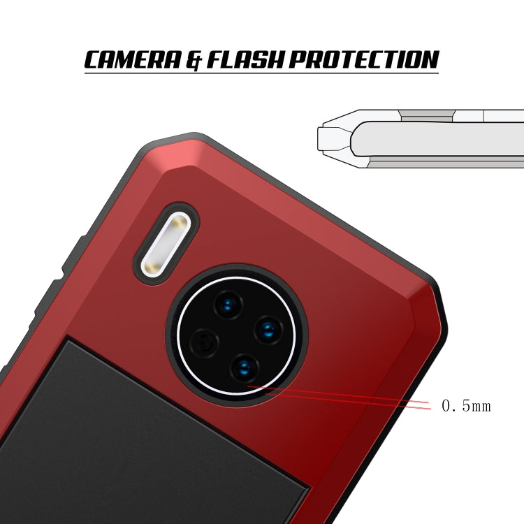 For Huawei Mate 30 Shockproof Waterproof Silicone + Metal Protective Case(Red)