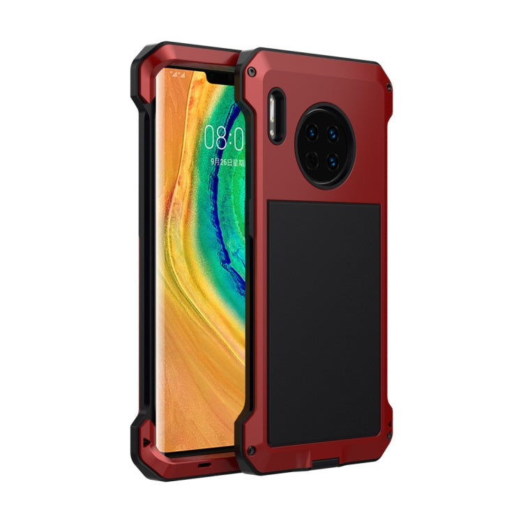 For Huawei Mate 30 Pro Shockproof Waterproof Silicone + Metal Protective Case(Red)
