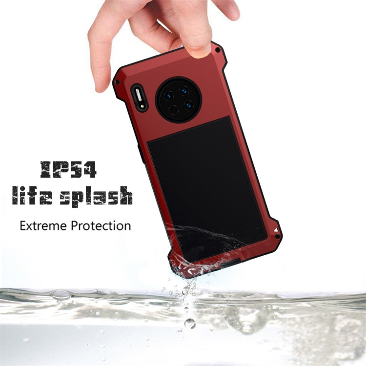 For Huawei Mate 30 Pro Shockproof Waterproof Silicone + Metal Protective Case(Red)