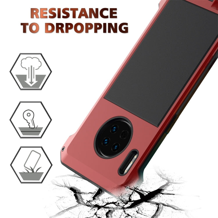 For Huawei Mate 30 Pro Shockproof Waterproof Silicone + Metal Protective Case(Red)