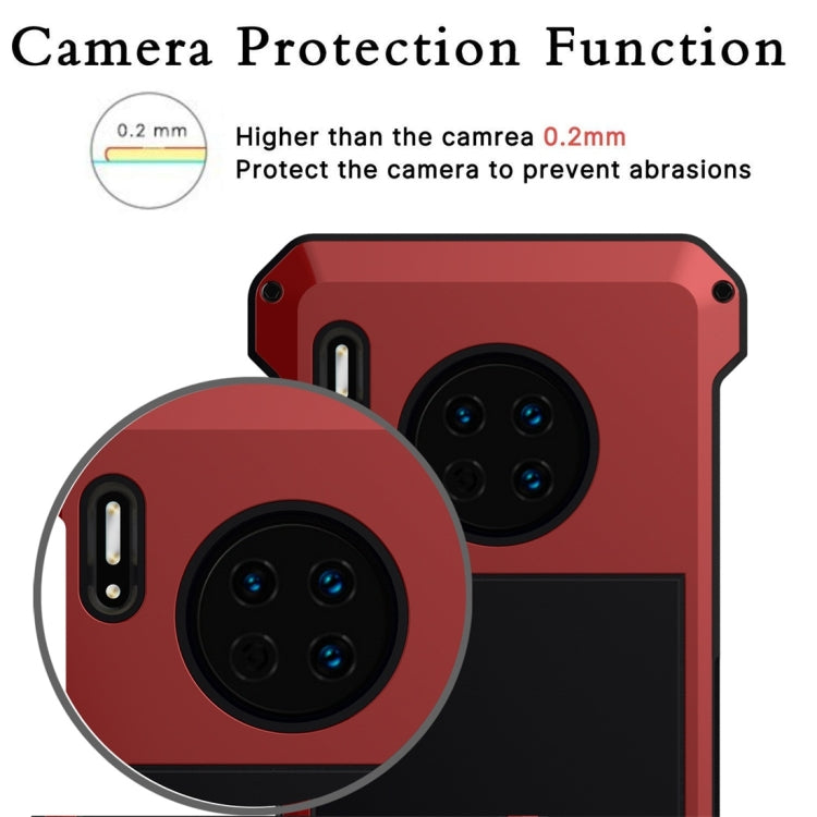 For Huawei Mate 30 Pro Shockproof Waterproof Silicone + Metal Protective Case(Red)