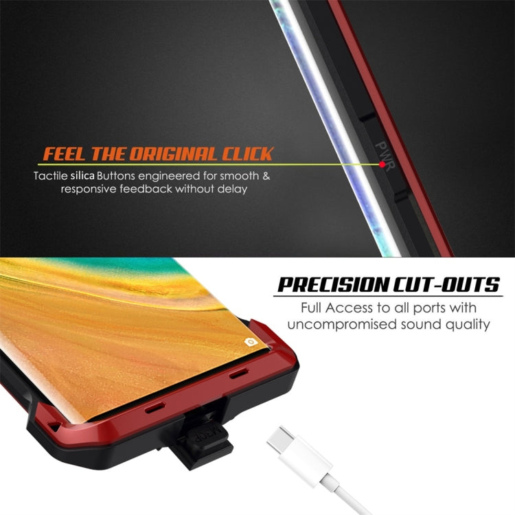 For Huawei Mate 30 Pro Shockproof Waterproof Silicone + Metal Protective Case(Red)