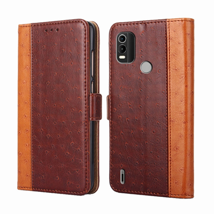 For Nokia C21 Plus Ostrich Texture Flip Leather Phone Case