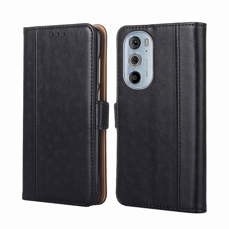For Motorola Edge 30 Pro / Edge+ 2022 Ostrich Texture Flip Leather Phone Case