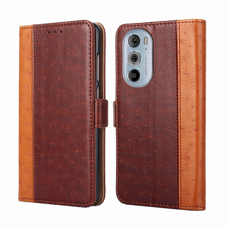 For Motorola Edge 30 Pro / Edge+ 2022 Ostrich Texture Flip Leather Phone Case