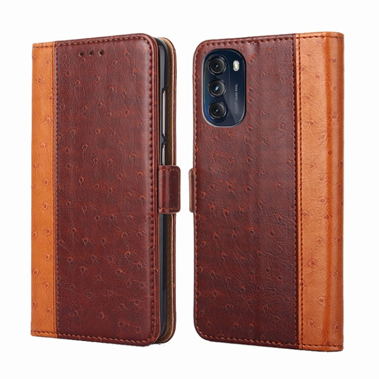 For Motorola Moto G 2022 Ostrich Texture Flip Leather Phone Case