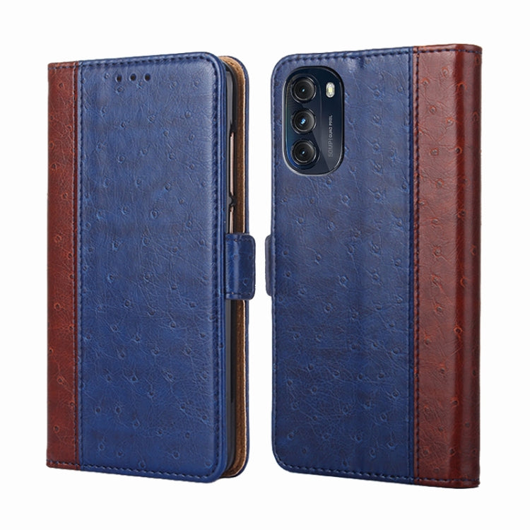 For Motorola Moto G 2022 Ostrich Texture Flip Leather Phone Case