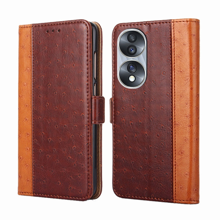 For Honor 70 Ostrich Texture Flip Leather Phone Case