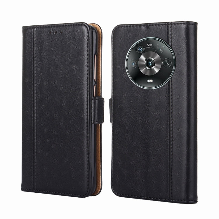 For Honor Magic4 Ostrich Texture Flip Leather Phone Case