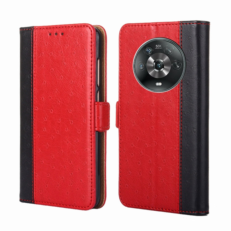 For Honor Magic4 Ostrich Texture Flip Leather Phone Case