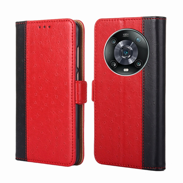 For Honor Magic4 Pro Ostrich Texture Flip Leather Phone Case