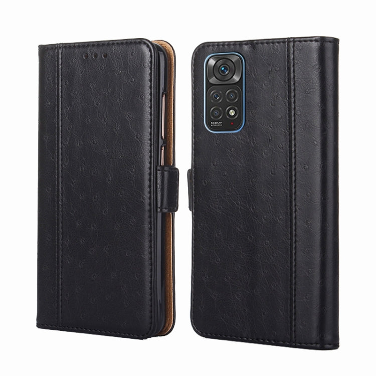For Xiaomi Redmi Note 11 Global / Note 11S Ostrich Texture Flip Leather Phone Case