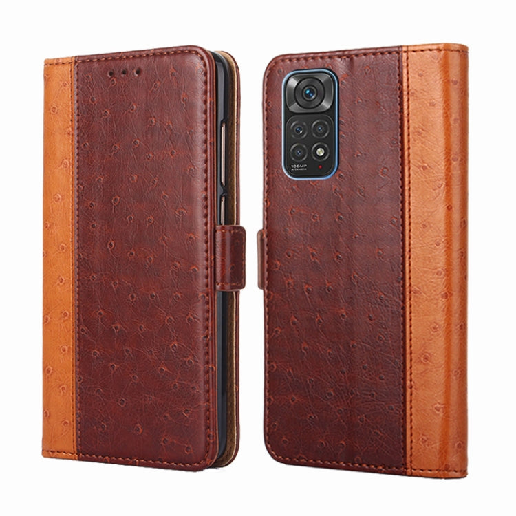 For Xiaomi Redmi Note 11 Global / Note 11S Ostrich Texture Flip Leather Phone Case