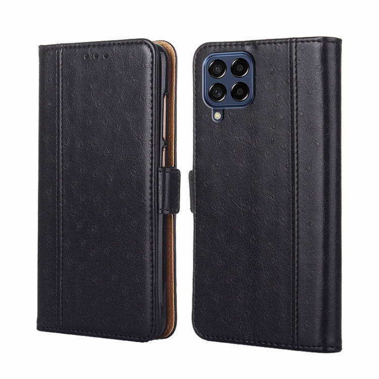 For Samsung Galaxy M53 5G Ostrich Texture Flip Leather Phone Case