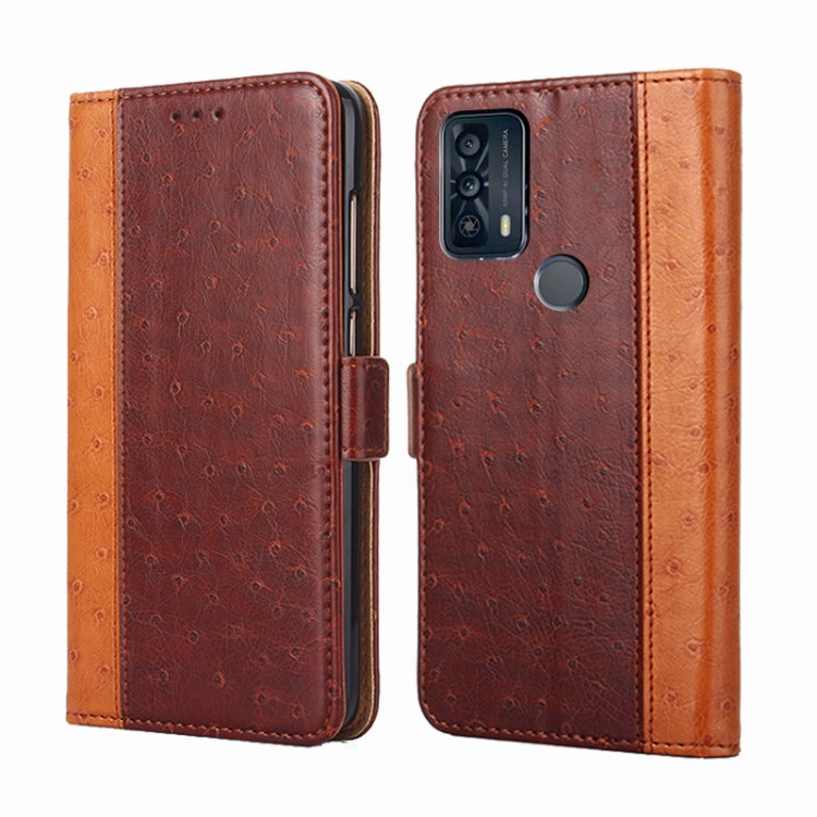 For TCL 20B 6159K Ostrich Texture Flip Leather Phone Case