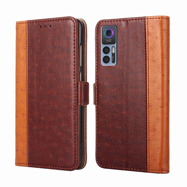 For TCL 30 5G / 30+ 5G Ostrich Texture Flip Leather Phone Case