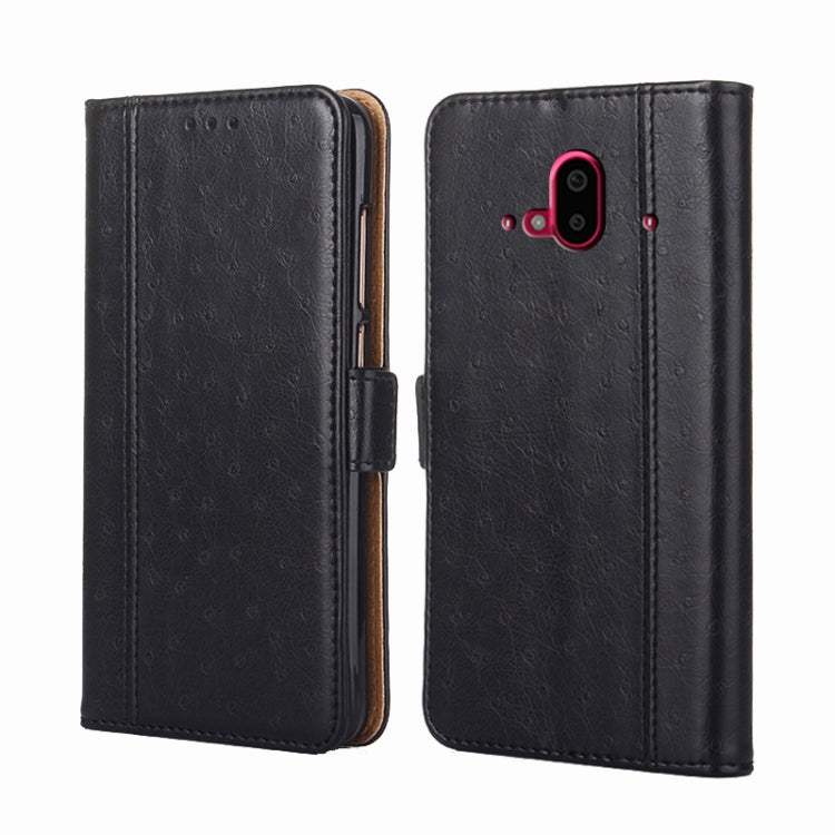 For Fujitsu Arrows F-52B Ostrich Texture Flip Leather Phone Case