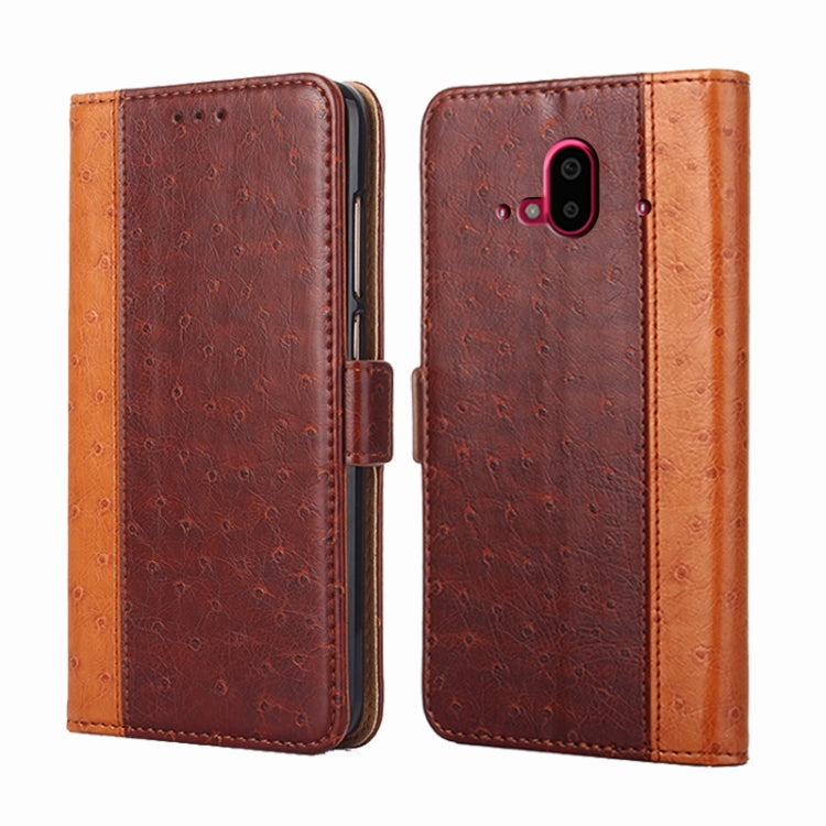 For Fujitsu Arrows F-52B Ostrich Texture Flip Leather Phone Case