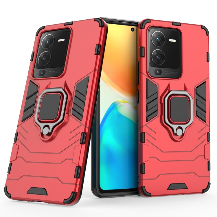 For vivo S15 PC + TPU Shockproof Protective Phone Case with Magnetic Ring Holder