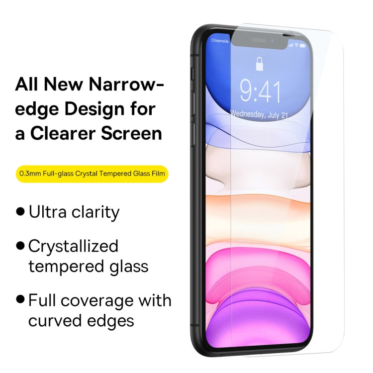 2 PCS Baseus 0.3mm Full-glass Crystal Tempered Glass Film For iPhone 11 Pro Max