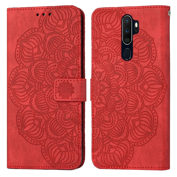 For OPPO A9 2020 Mandala Embossed Flip Leather Phone Case
