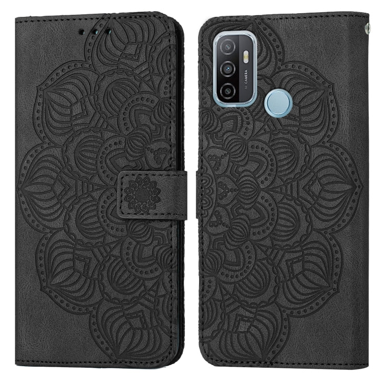 For OPPO A53s Mandala Embossed Flip Leather Phone Case