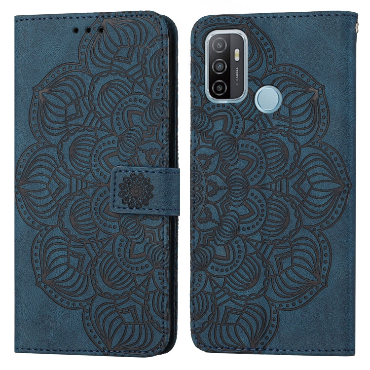 For OPPO A53s Mandala Embossed Flip Leather Phone Case