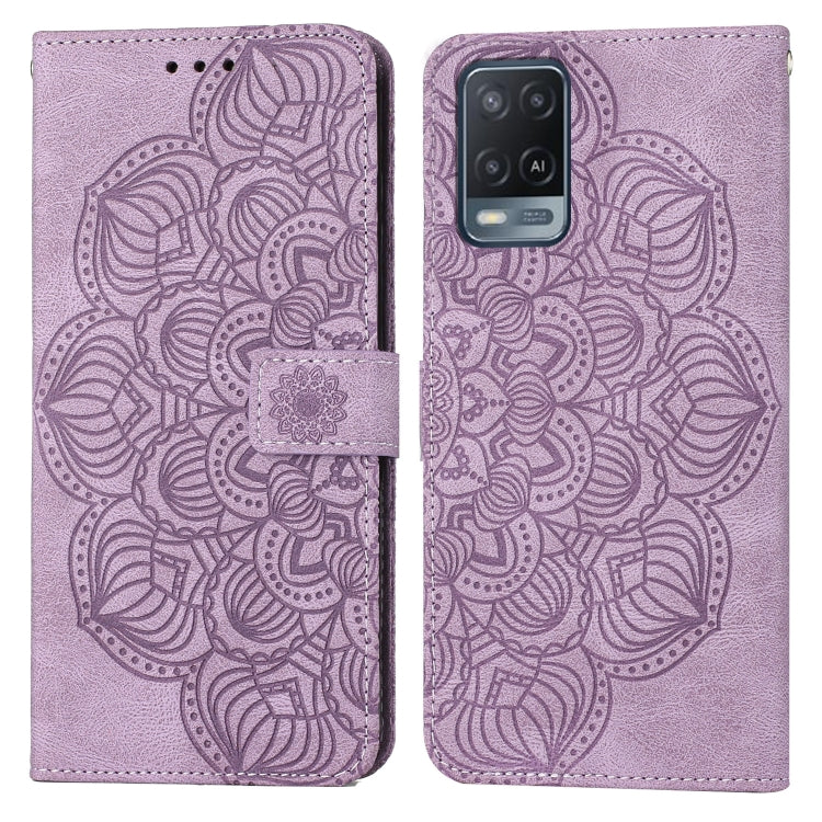 For OPPO A54 4G Mandala Embossed Flip Leather Phone Case