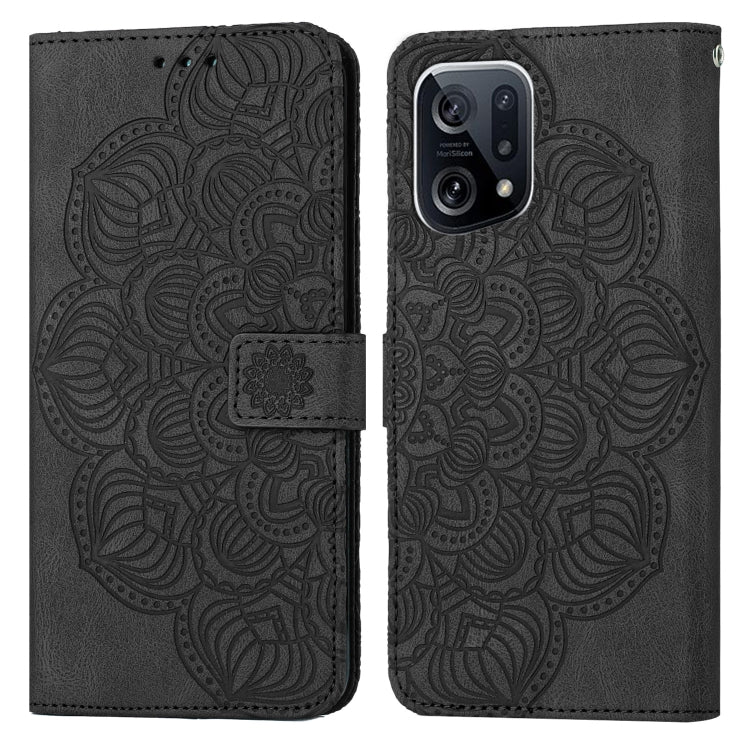 For OPPO Find X5 Pro Mandala Embossed Flip Leather Phone Case