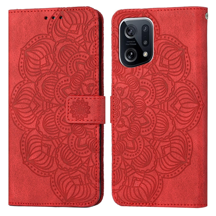 For OPPO Find X5 Pro Mandala Embossed Flip Leather Phone Case