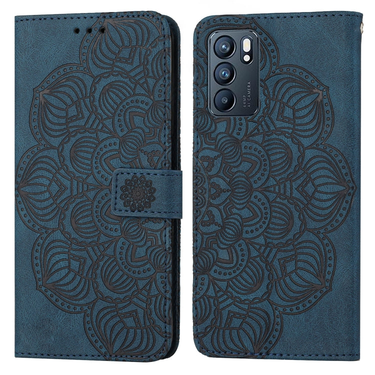 For OPPO Reno6 5G Mandala Embossed Flip Leather Phone Case