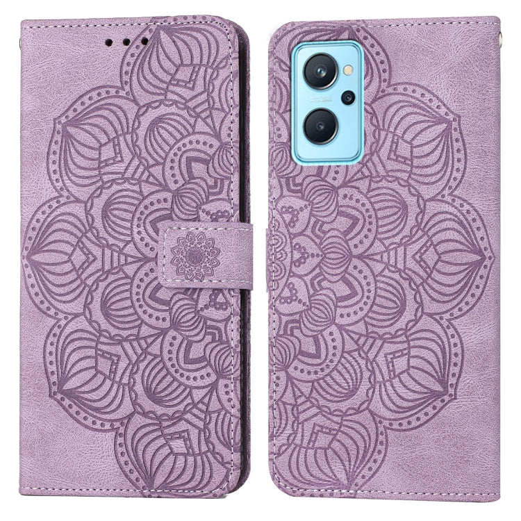 For OPPO Reno7 5G Mandala Embossed Flip Leather Phone Case