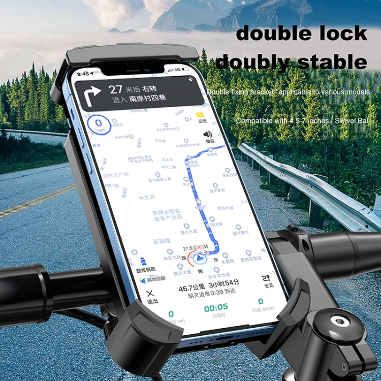 FLOVEME YXF226862 Bicycle Mobile Phone Holder for Handlebar(Black)