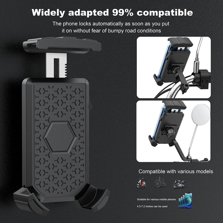 FLOVEME YXF226862 Bicycle Mobile Phone Holder for Rearview Mirror(Black)