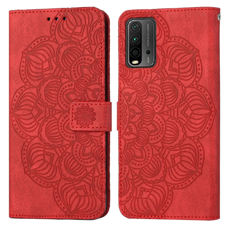 For Xiaomi Redmi 9T Mandala Embossed Flip Leather Phone Case