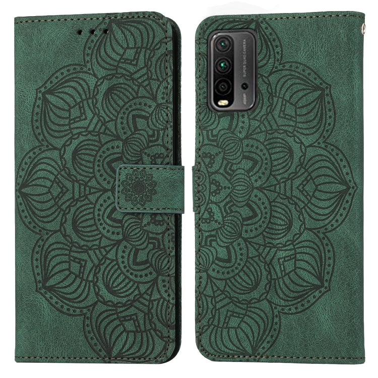 For Xiaomi Redmi 9T Mandala Embossed Flip Leather Phone Case