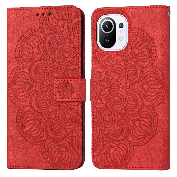 For Xiaomi Mi 11 Lite Mandala Embossed Flip Leather Phone Case